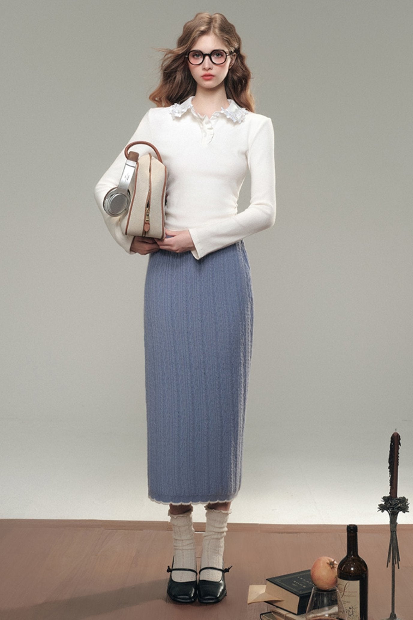 Es lebe die Milchstraße [10.21 20:00] "Unbenanntes Meer" Tranquility Blue Knitted Cardigan Maxi Skirt Set