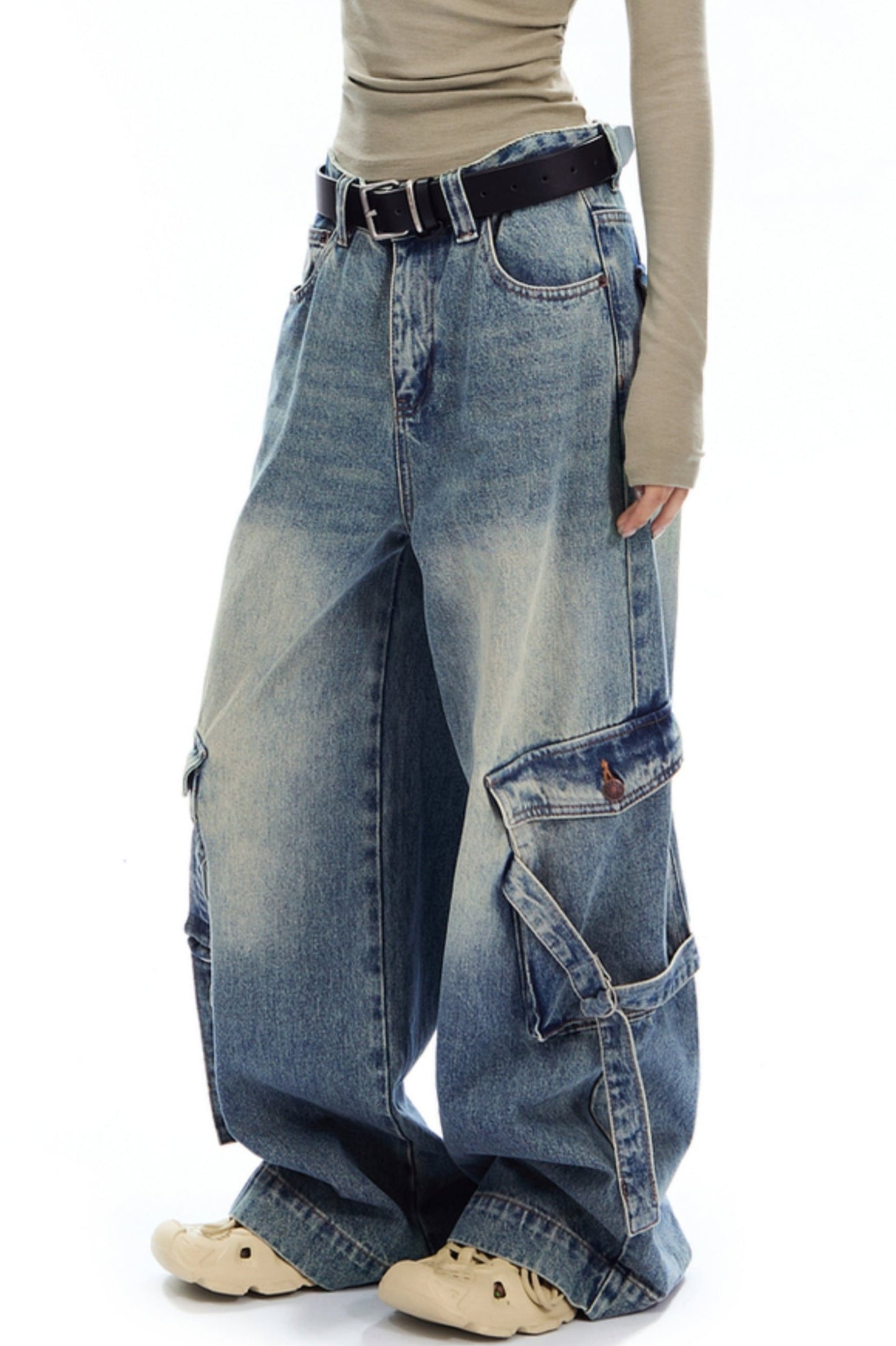 Retro Loose Fit Cargo Jeans