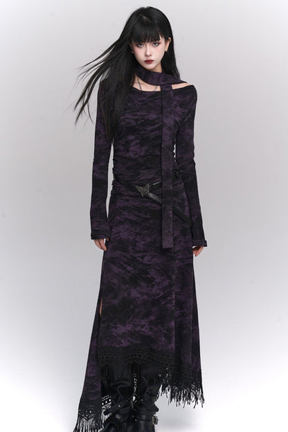 The ghost girl enters the autumn purple dress, which is niche and does not collide with the wasteland style, and the cold and unique skirt is unique