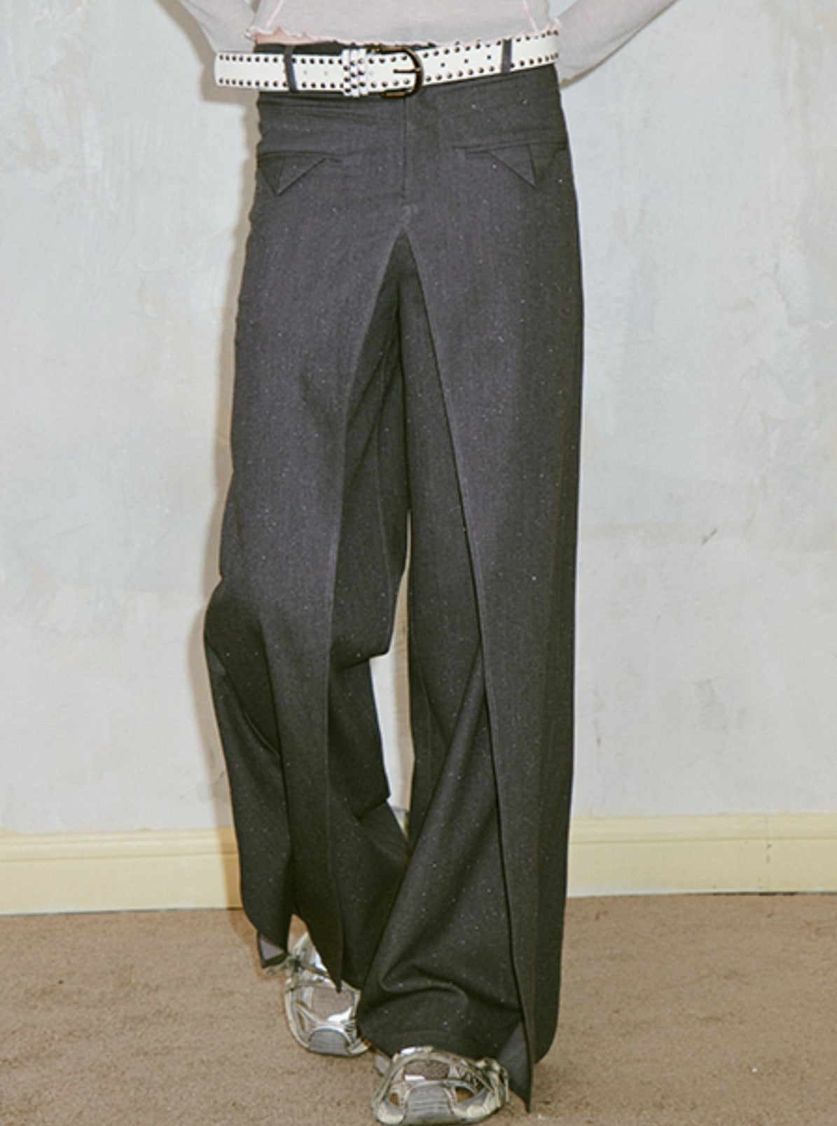 Shiny Irregular Suit Pants