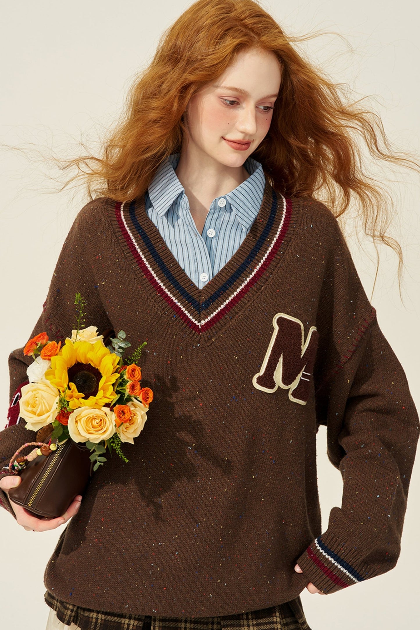 British Maillard Collegiate Loose Sweater