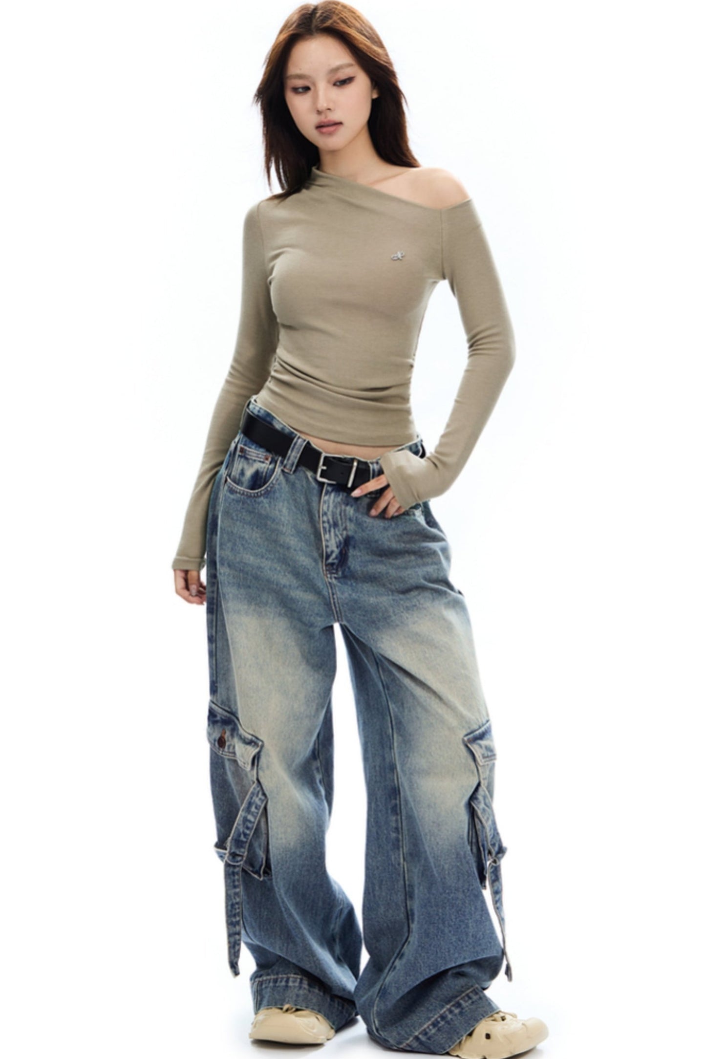 Retro Loose Fit Cargo Jeans