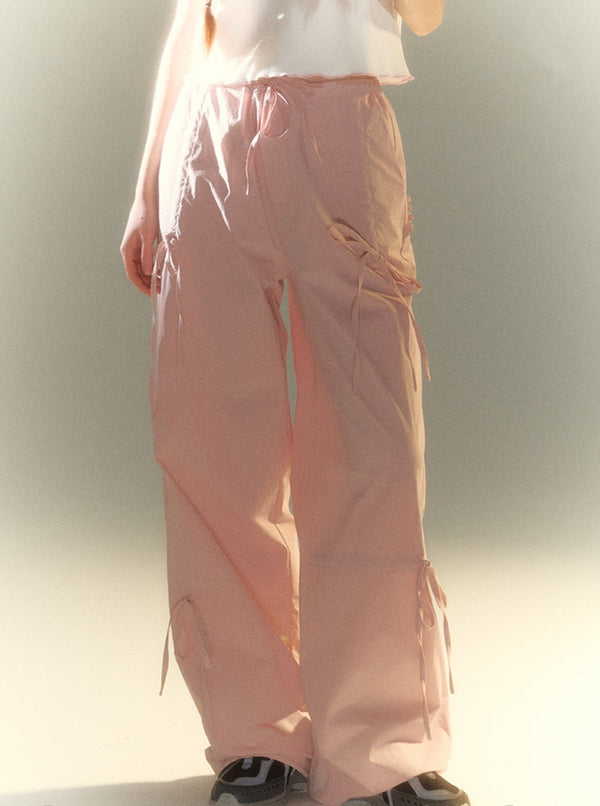 High Rise Straight Leg Mop Slacks Pants