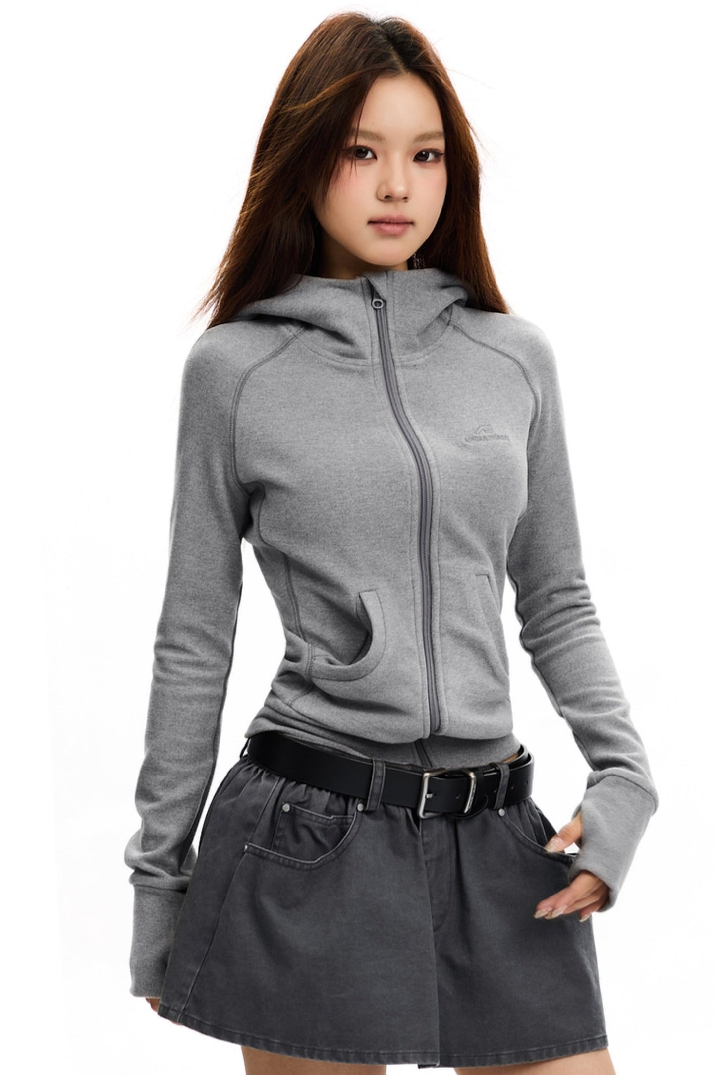 [Oktober 21 Neue Ankunft] APEA Sportliche Kapuzen Strickjacke Sweatshirt Frauen gebürstet Slim Zip Jacke