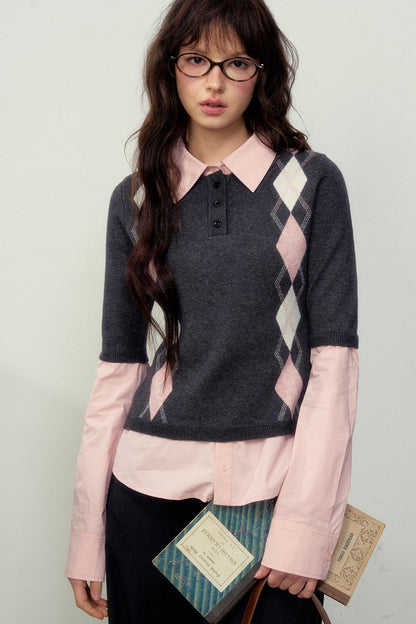 Classic Quilted Knitted Sweater