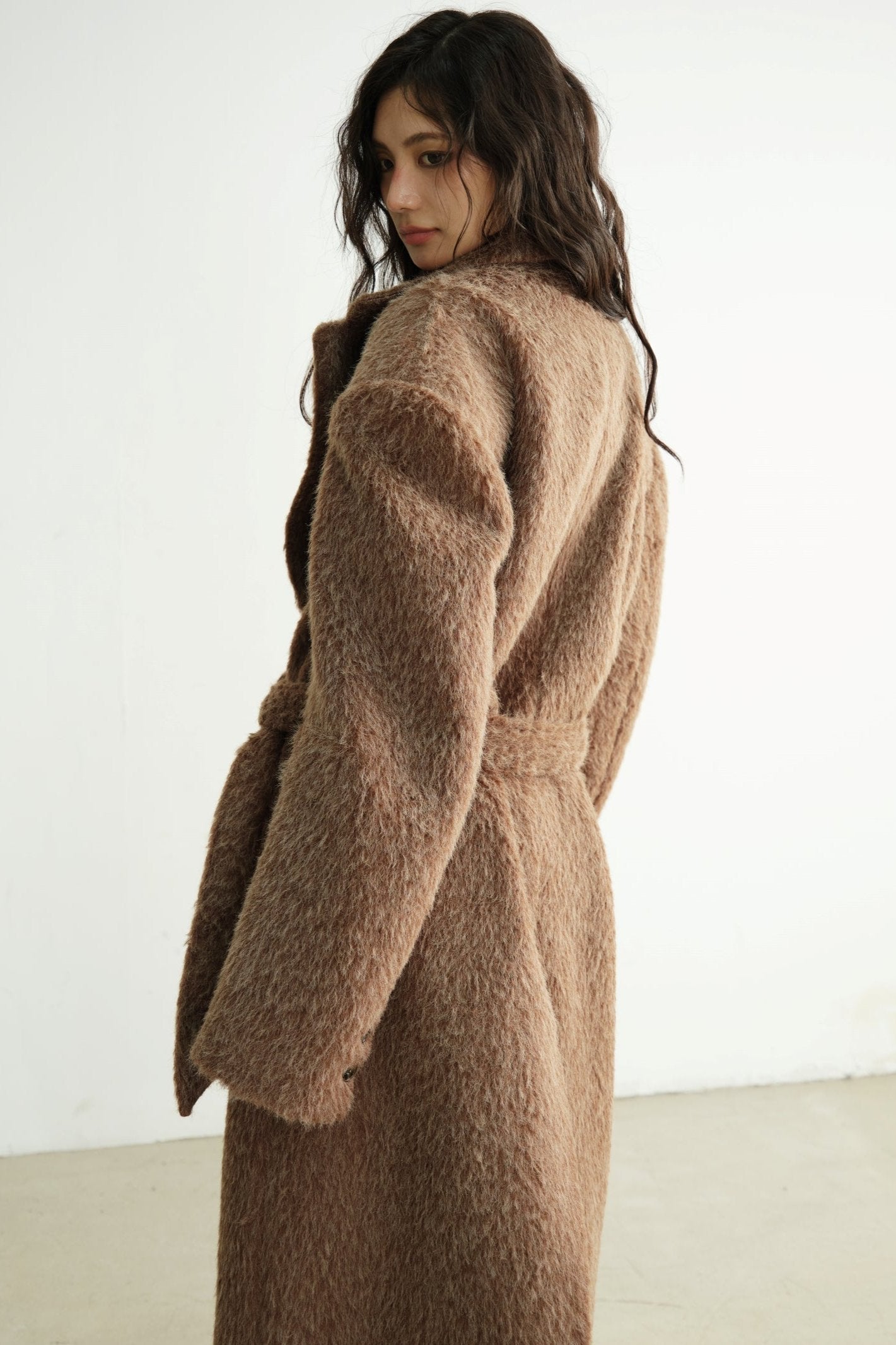 Genderless Handsome Long Silhouette Tweed Coat