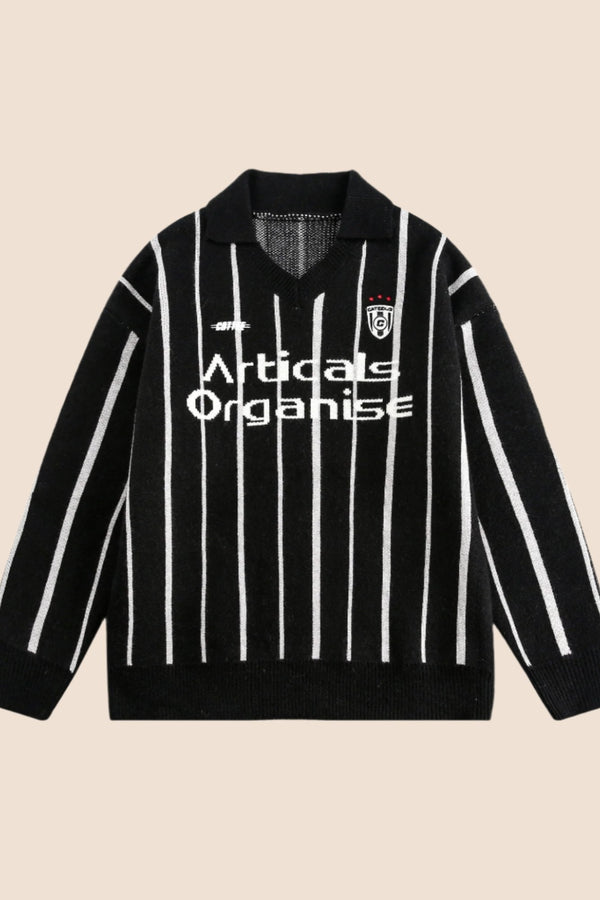 Jacquard V-Neck Slim Sweater