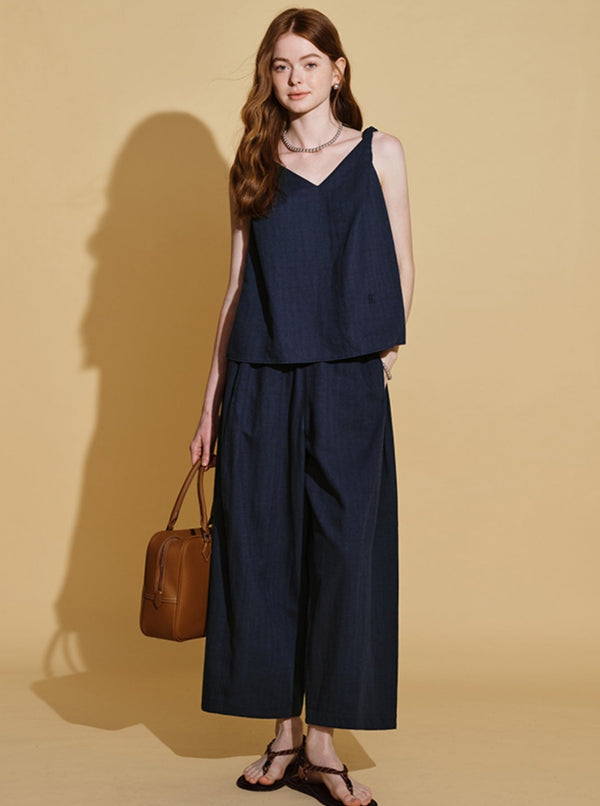 Tencel Linen V-Neck Camisole Set