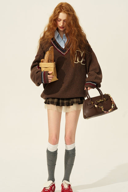 British Maillard Collegiate Loose Sweater