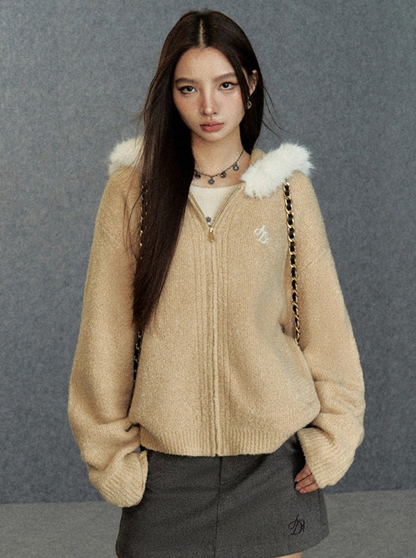 ORIGINAL PREPPY FUR-COLLAR HOODED COAT