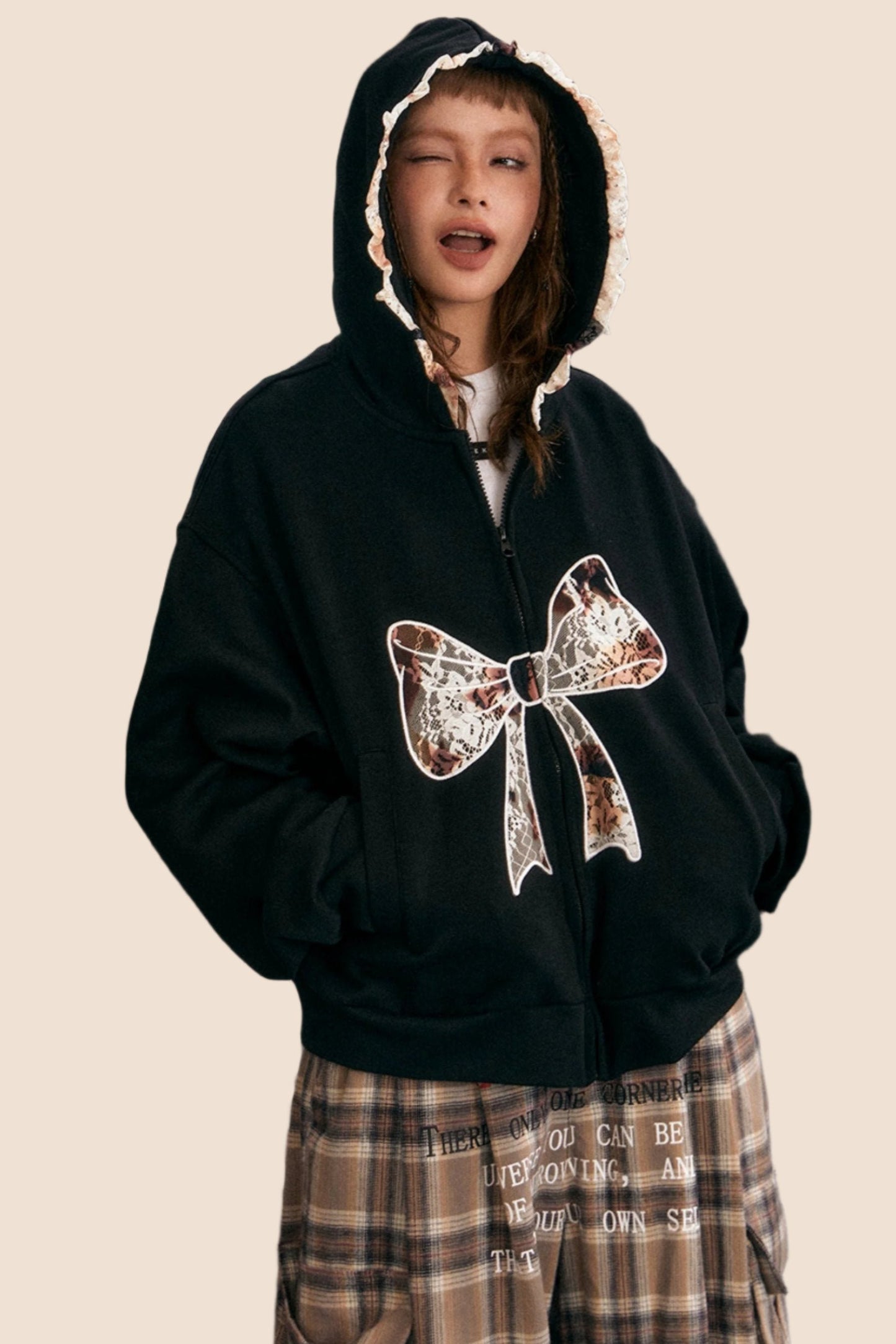 Vintage Hooded Sweatshirt Jacket