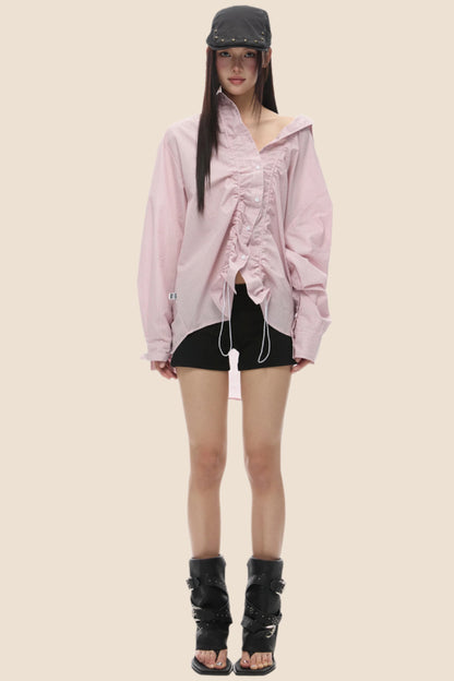 Loose Fit Gathered Shoulder Shirt