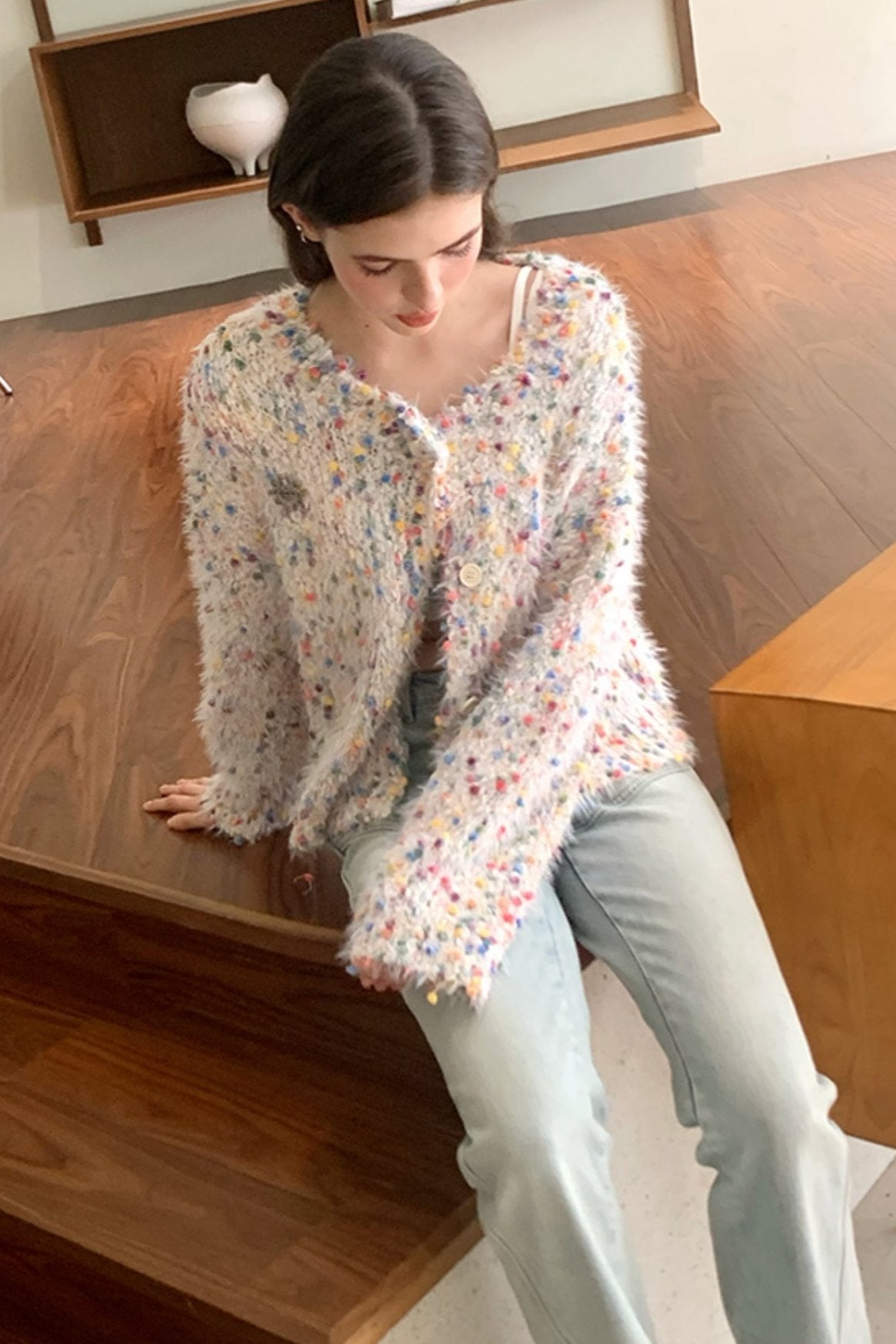 Rose Flower Sea Rainbow Sweater