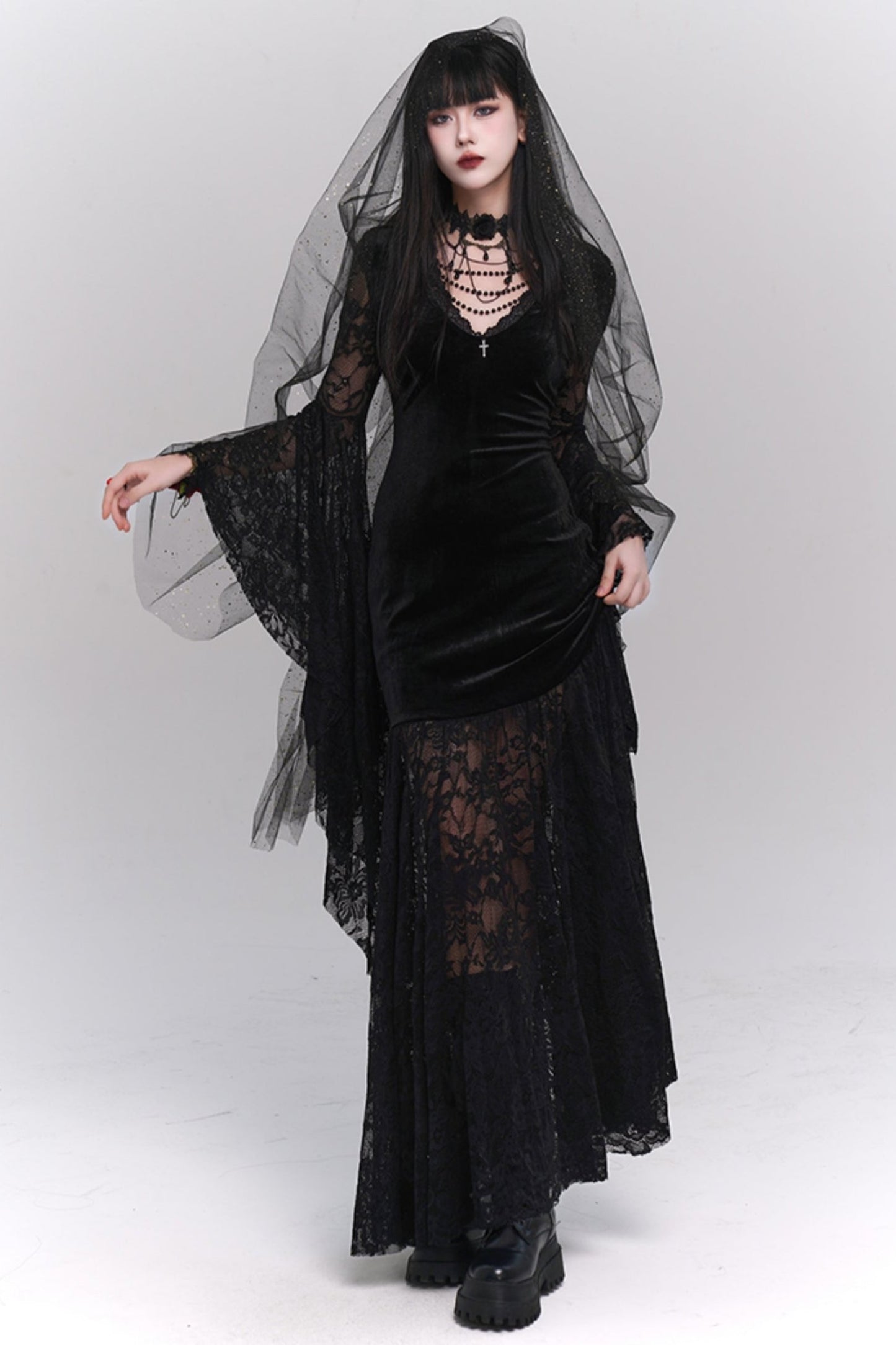 Ghost Girl, Dark Girl, Women's Gothic, French Vintage Dress, Halloween Costume, Wear Subculture