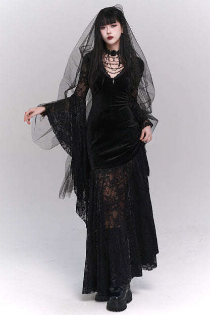 Ghost Girl, Dark Girl, Frauen Gothic, Französisches Vintage Kleid, Halloween Kostüm, Subkultur tragen