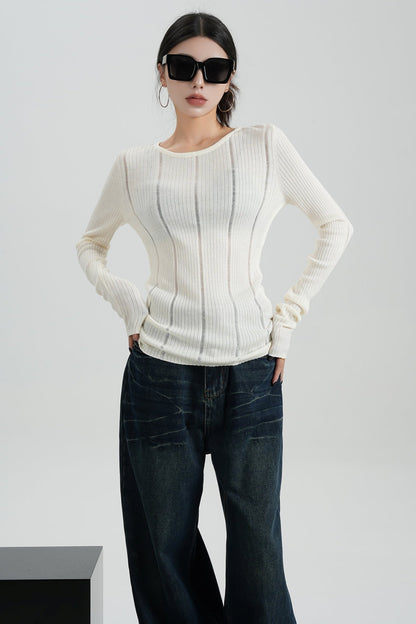 Pullover Long Sleeve Knit Base Layer Top