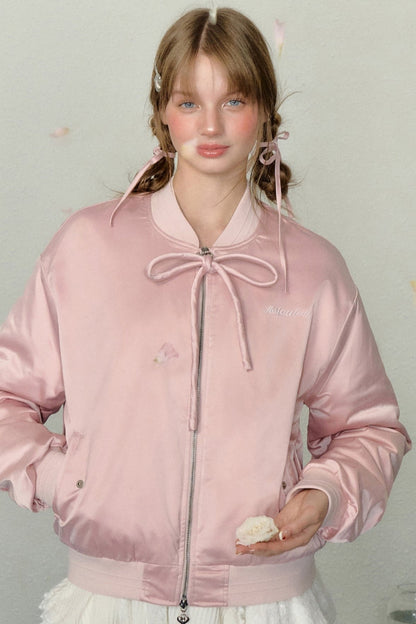 Loose Fit Pink Embroidered Jacket