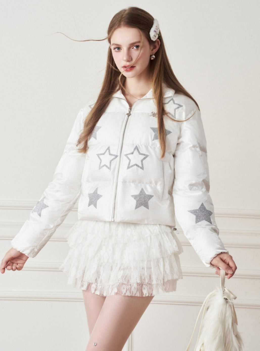 Glitter Star Casual Short Cotton Coat