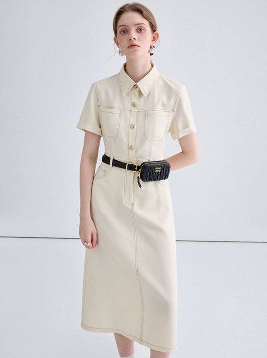 Temperament High-end Short Sleeve Long Dress