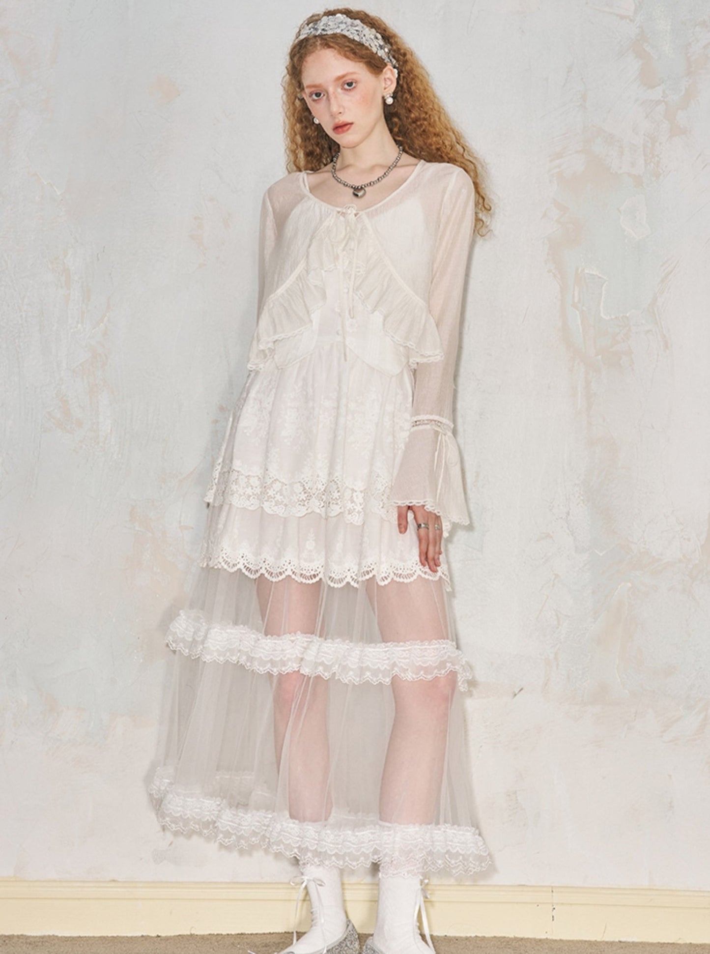 Cut-Out Embroidered Lace Dress