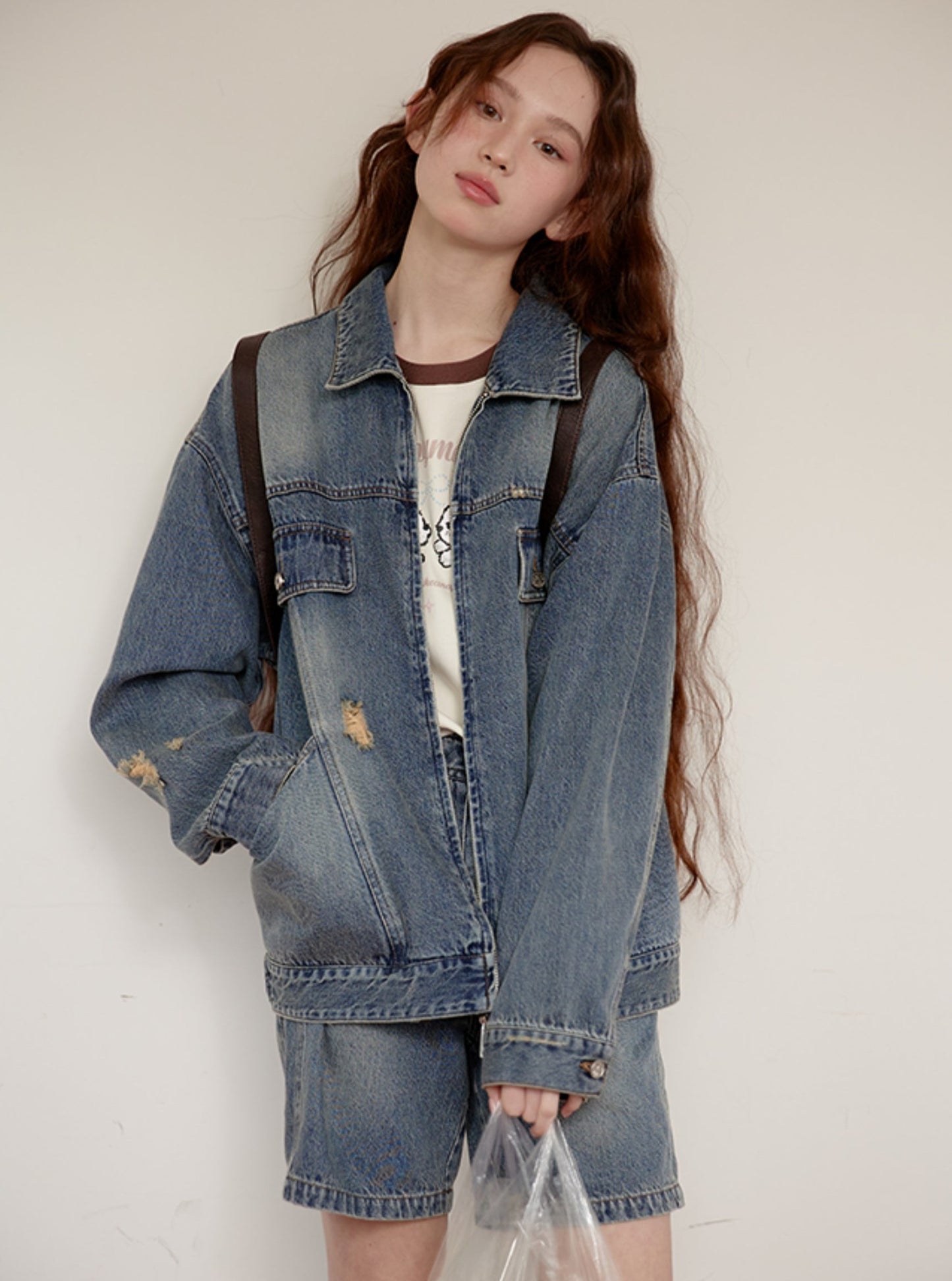 Vintage Denim Ripped Jacket