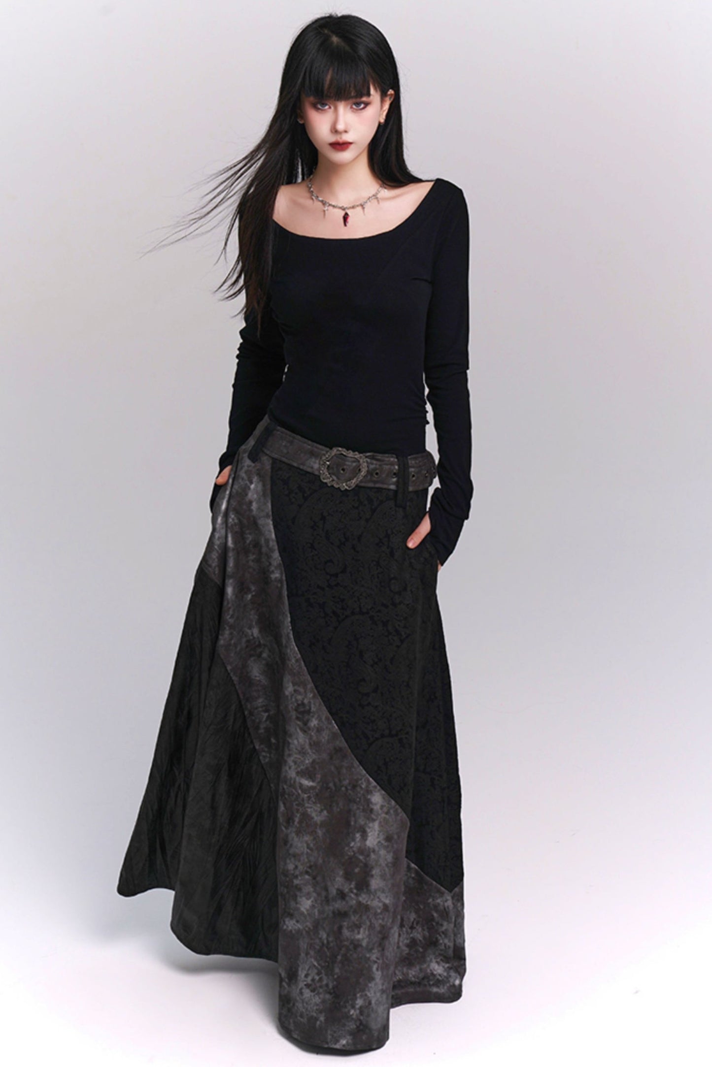 Unique Design Black Autumn Dress