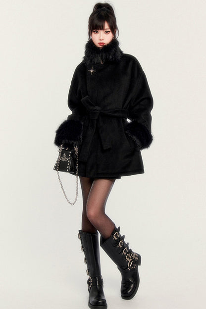 Obsidian Eco-Fur Cropped Coat