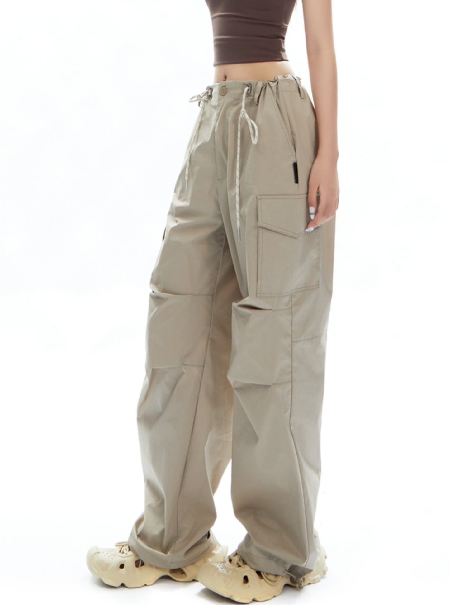 Hiking Drawstring Low Rise Cargo Pants