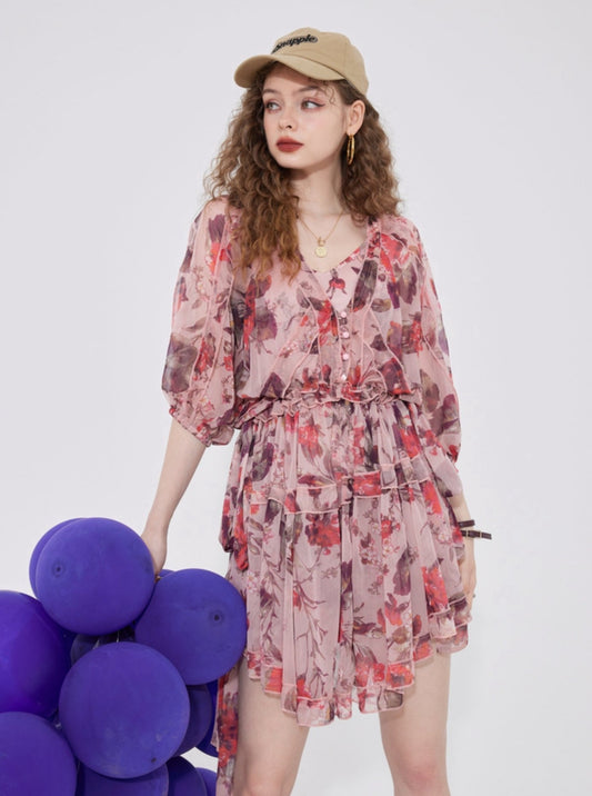Cruise Collection V-Neck Floral Dress
