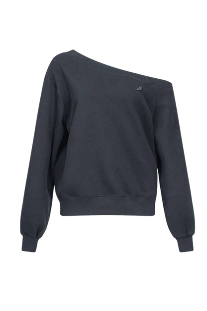 Loose Fit Slant Neck Sweatshirt