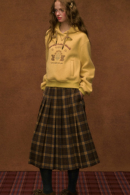 Winter Woolen Plaid Skirt