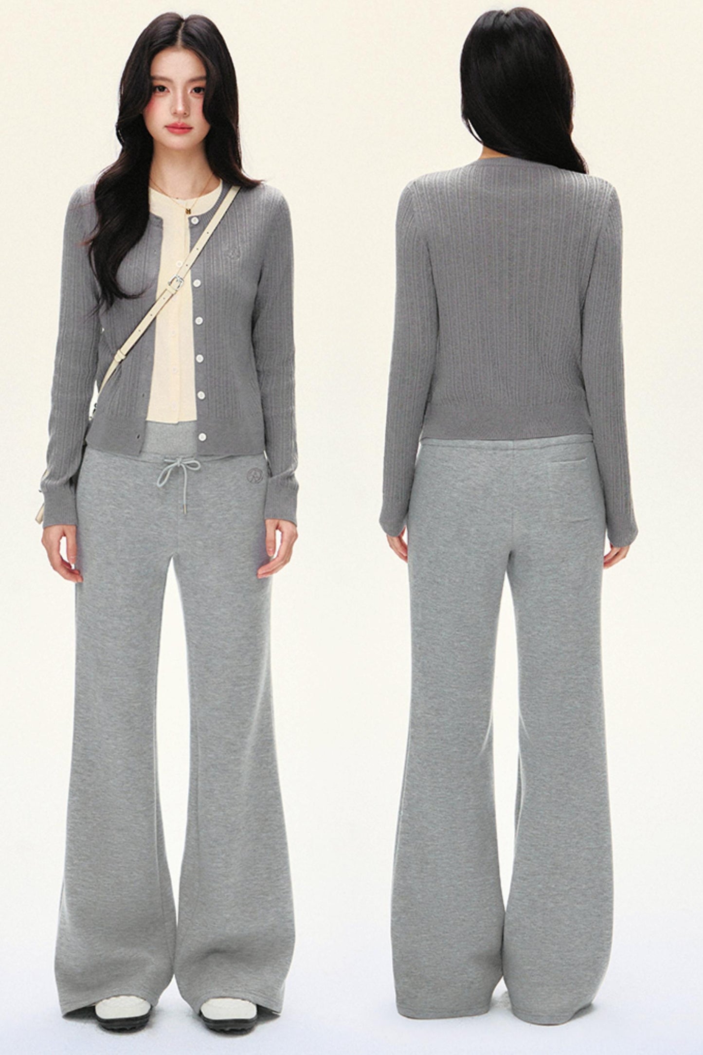 Double-Layer Slim Knit Cardigan