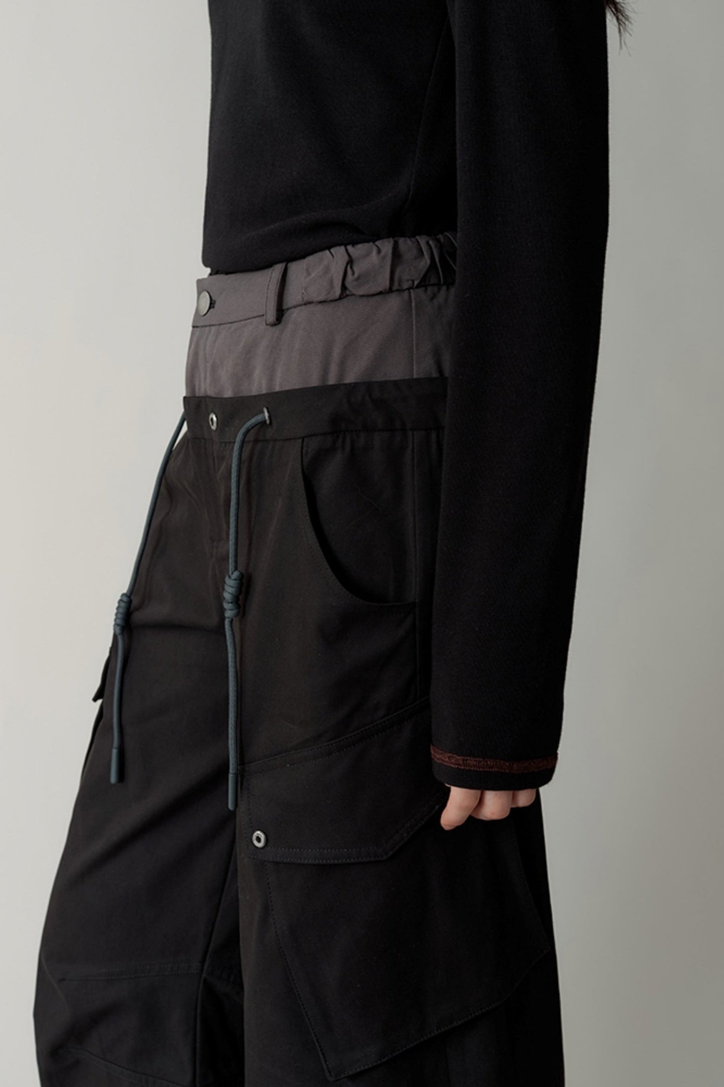 Drawstring Stitched Cargo Pants