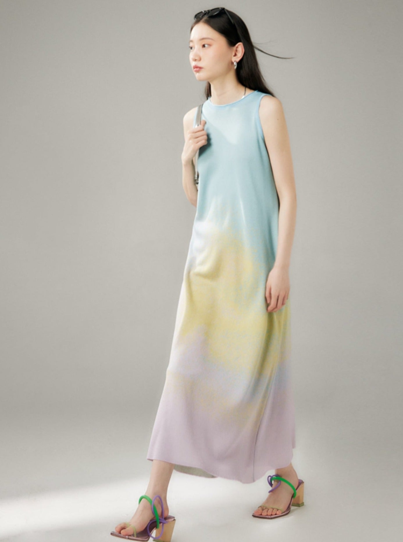 Gradient Ribbed Tencel Maxi Dress