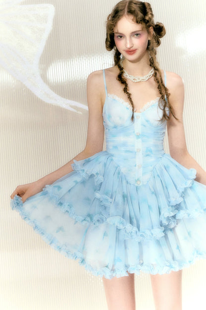 Dreamy Blue Butterfly Sundress