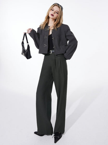 Fairy Pocket Wide Suit Pants