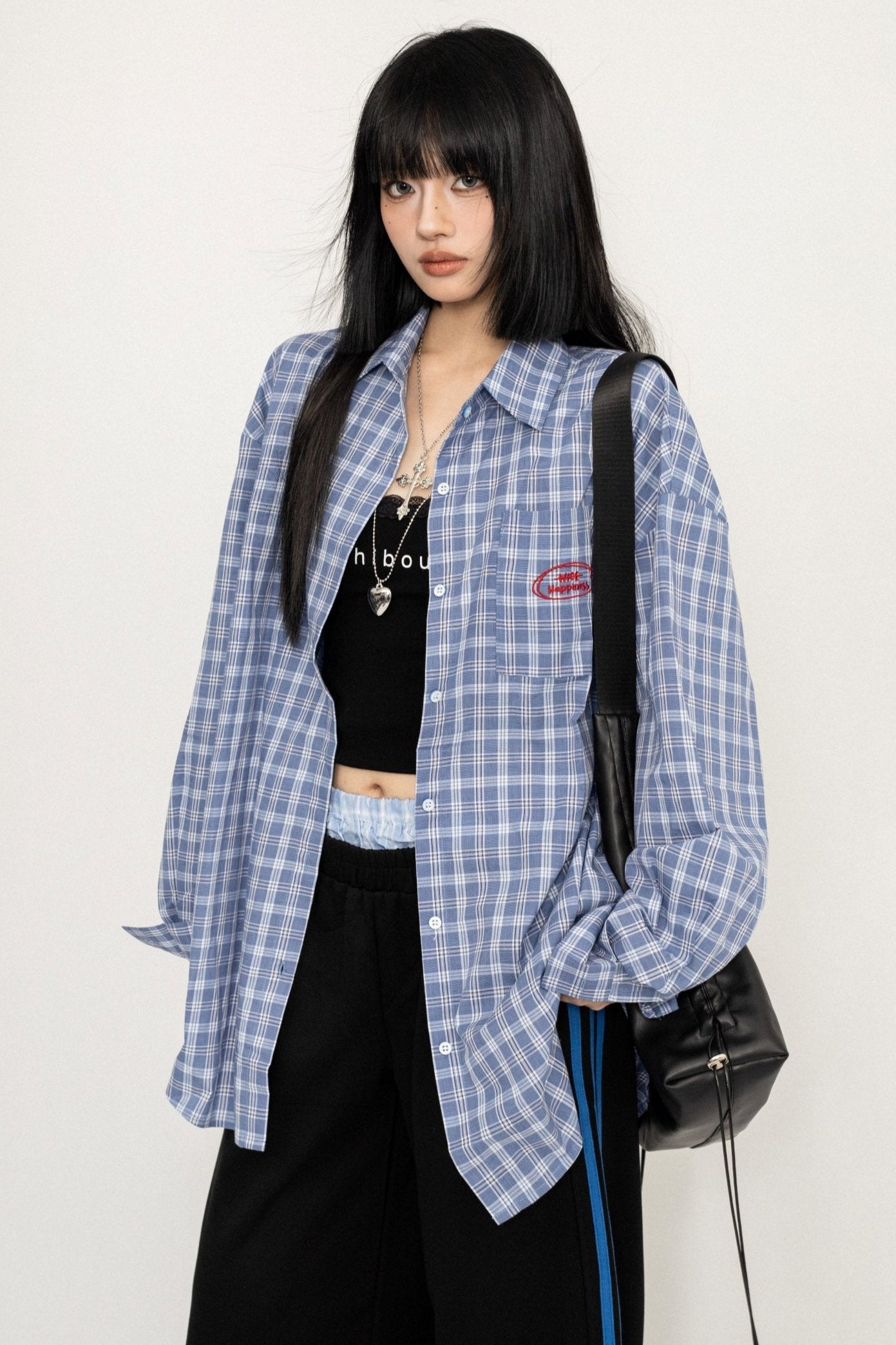 Overside Blue Plaid Vintage Shirt