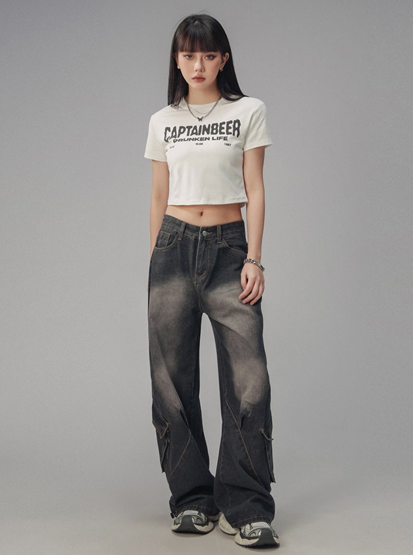 Waist Cropped Crew Neck T-Shirt