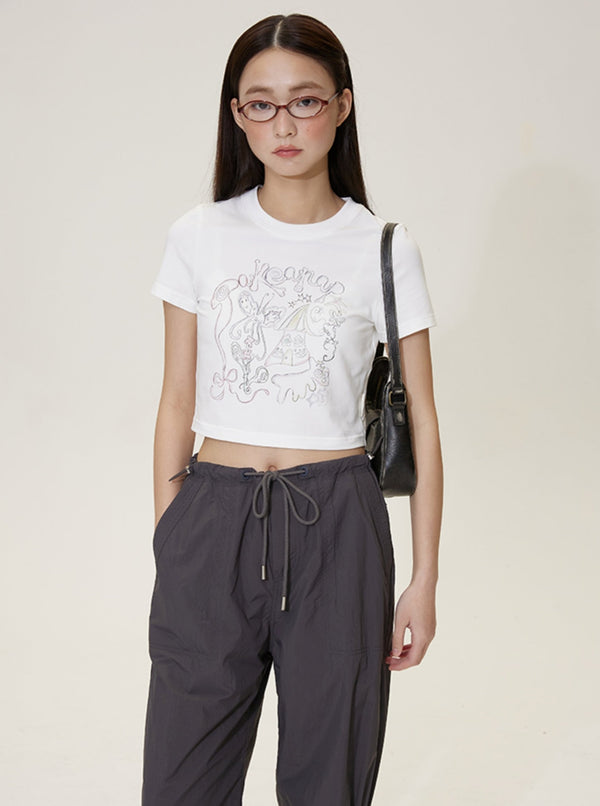 Retro BM Style Crop T-Shirt