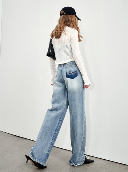 Narrow Fit Wide-Leg Denim Pants