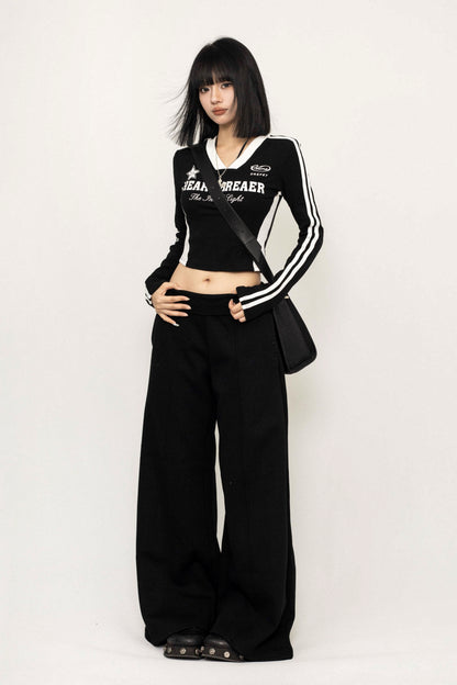 Loose Wide-Leg Drapy Casual Pants