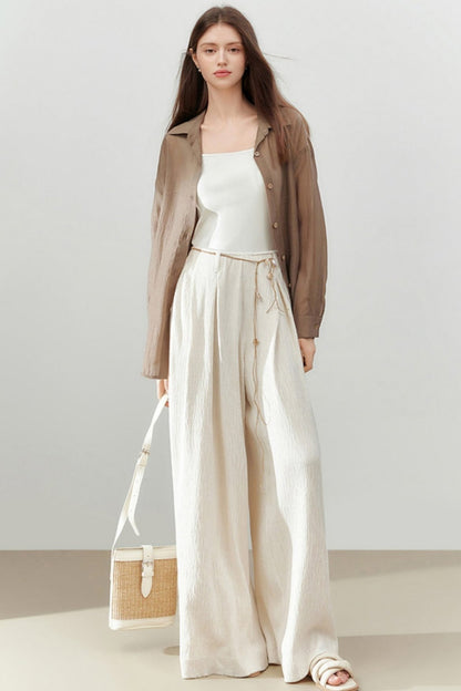 Loose Wide-Leg Mopping Pants