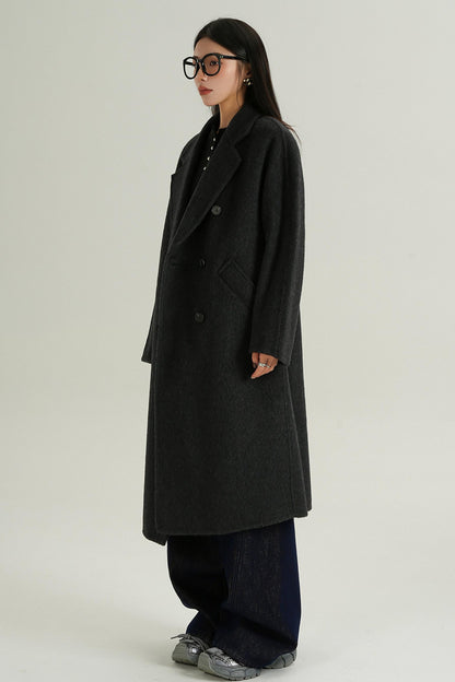 Double-Breasted Wool Suit Coat