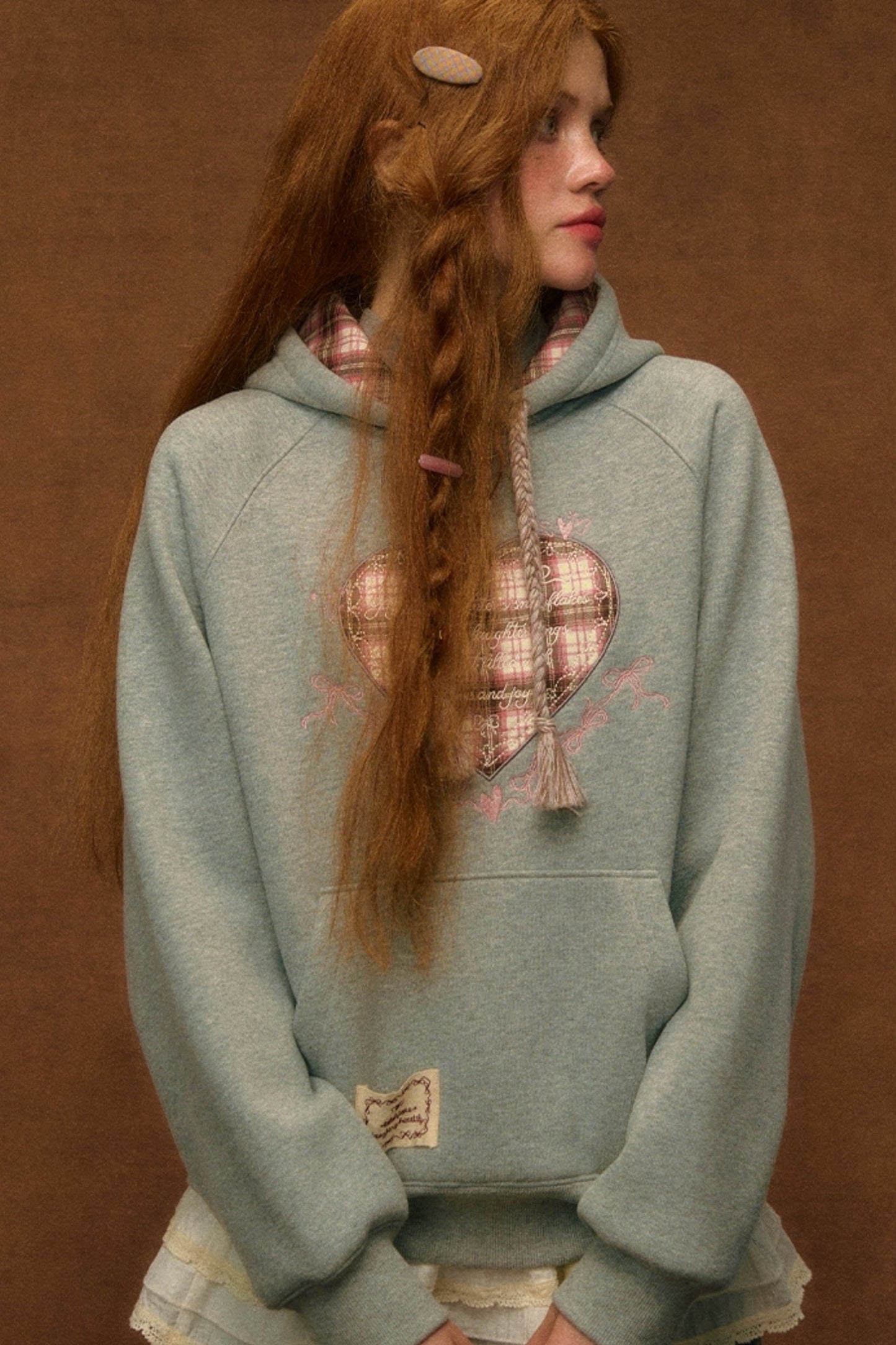 Embroidered Fleece Hooded Sweatshirt