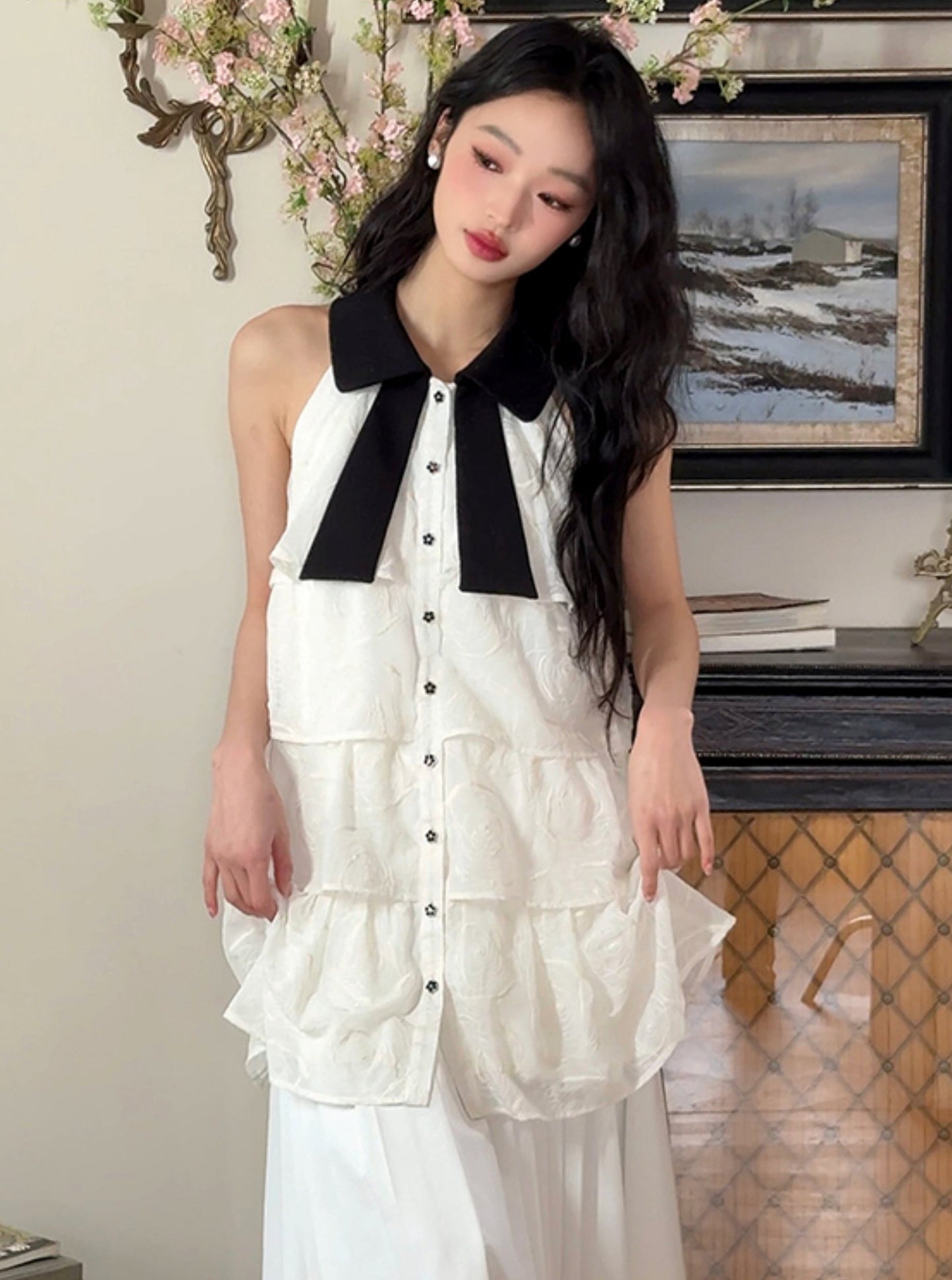 Chiffon Small Fragrance White Dress