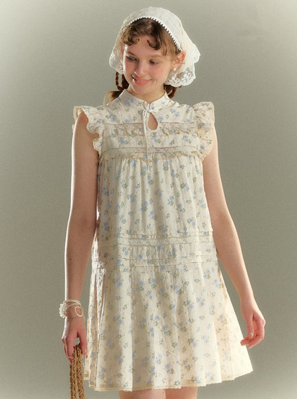 Floral Flying Sleeve Dress