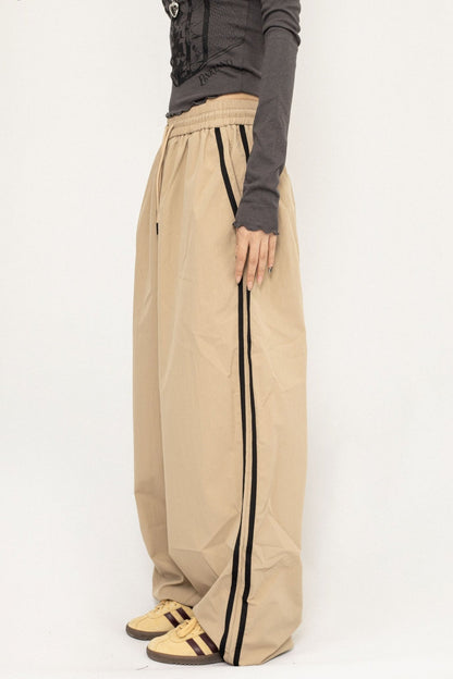 Elasticated Waistband Wide-Leg Pants