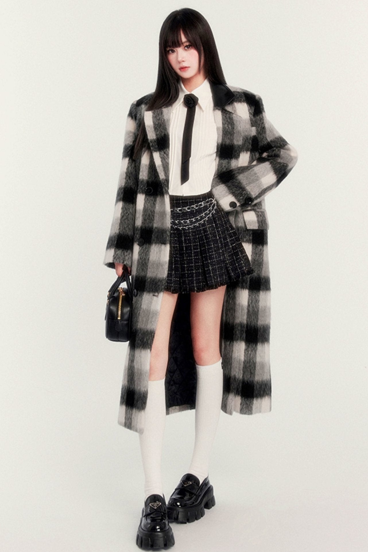 Warm Long Plaid Jacket