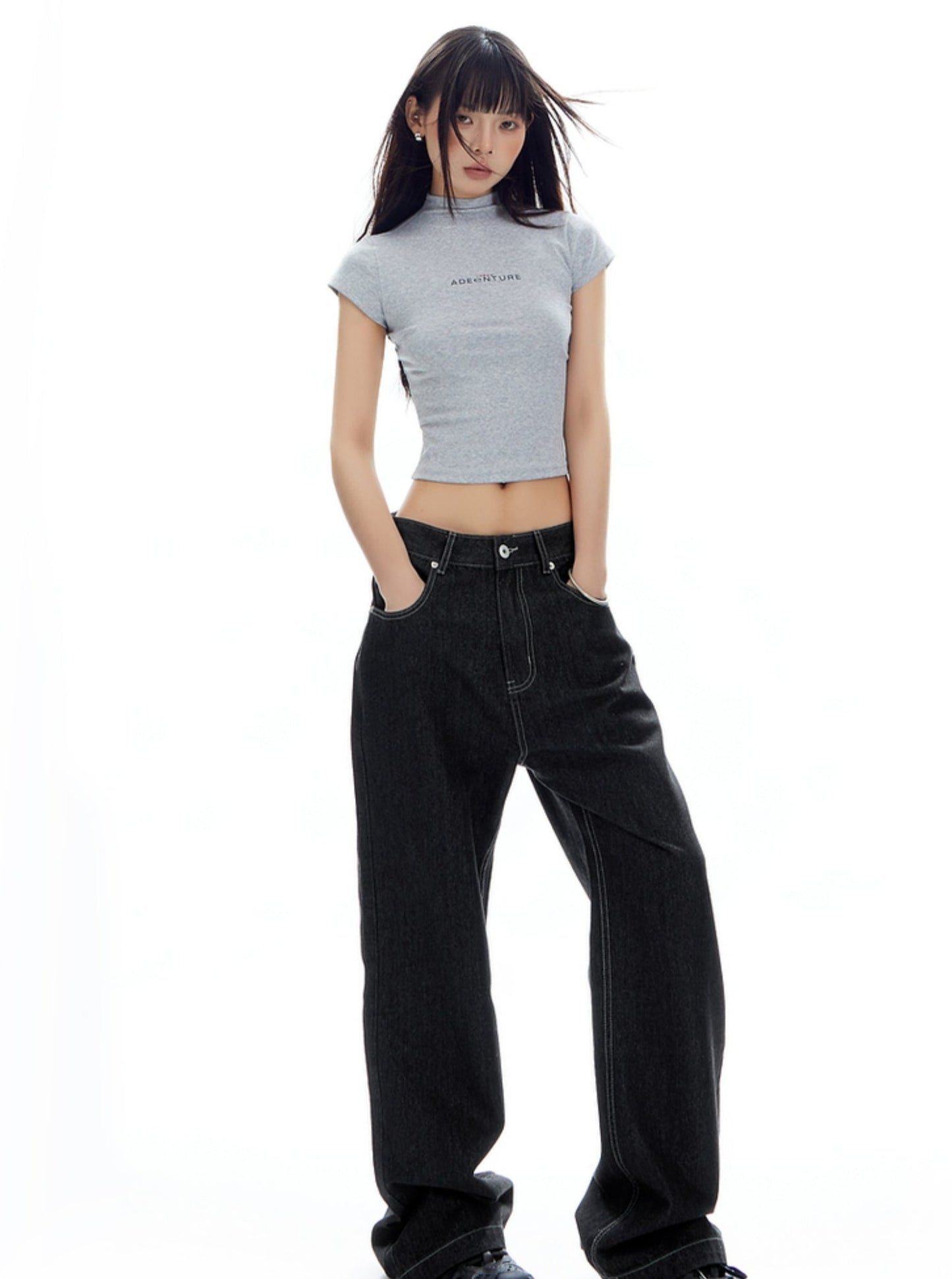 Mountain Babes Half-Turtleneck Crop Top