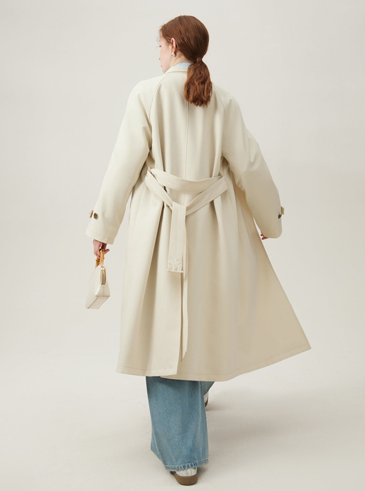 Apricot Midi Trench Coat